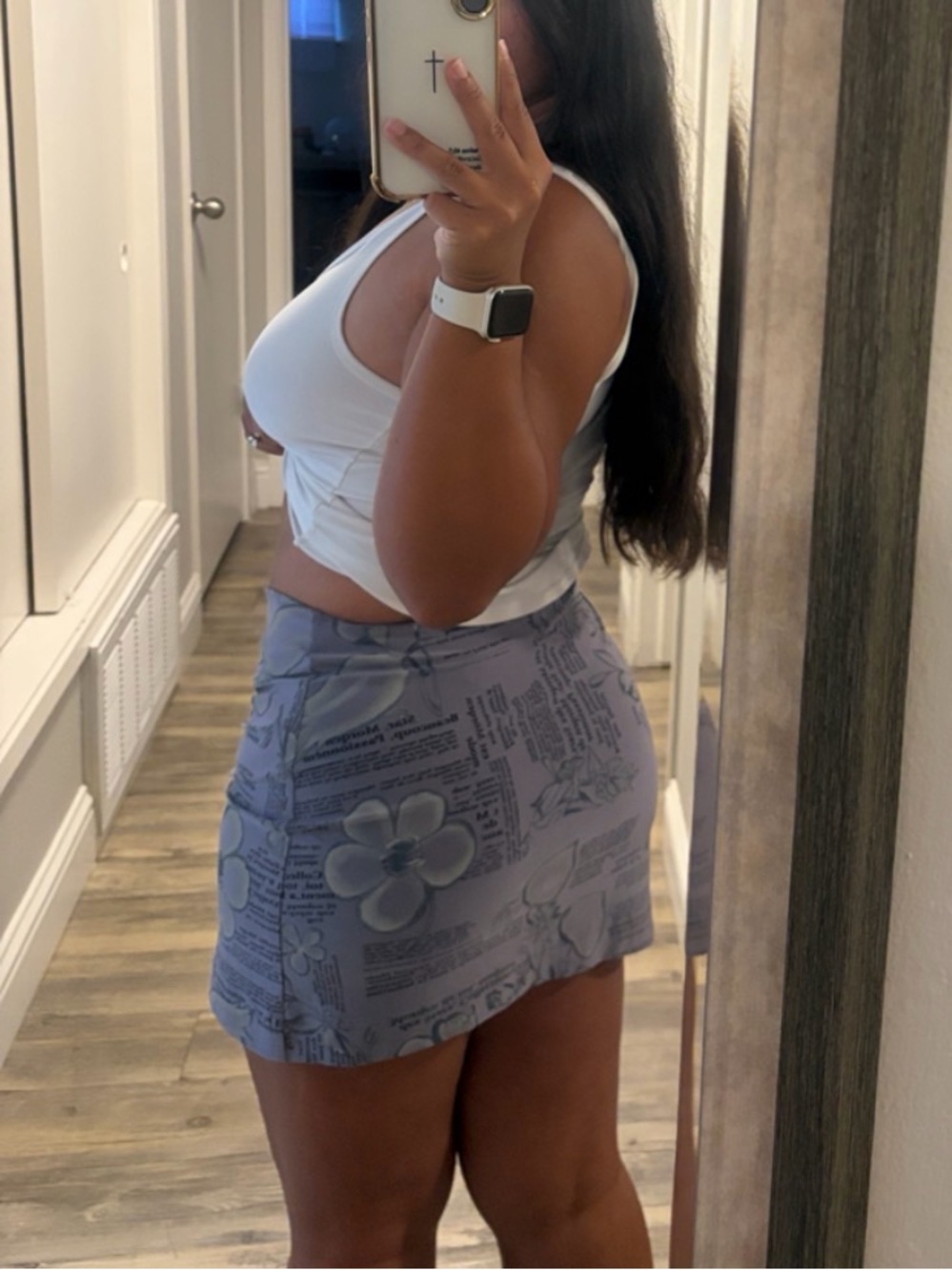 Floral Print Purple Skirt